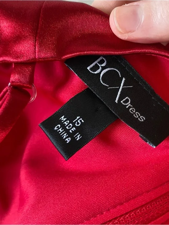 NWT BCX Dress Macy's Red Silk Satin Valentines Day Christmas Party Dress - Picture 8 of 8